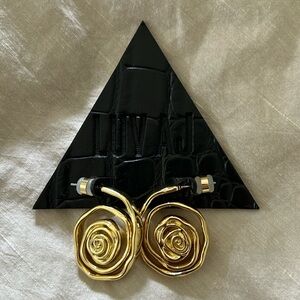 Luv AJ “gold” rosette earrings, new and never worn